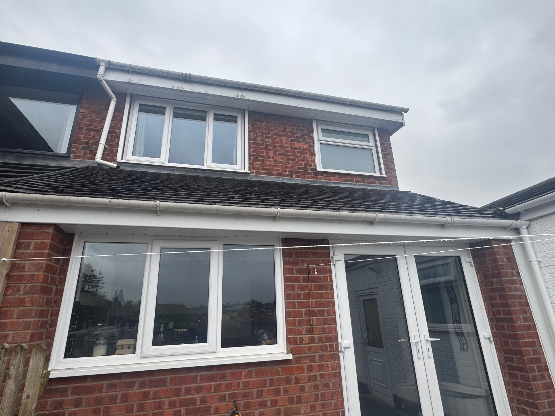 Gutters, fascias & soffits — rear elevation — before cleaning